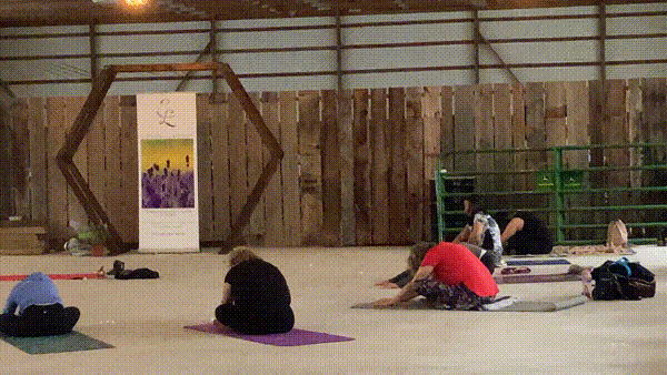 yoga in barn